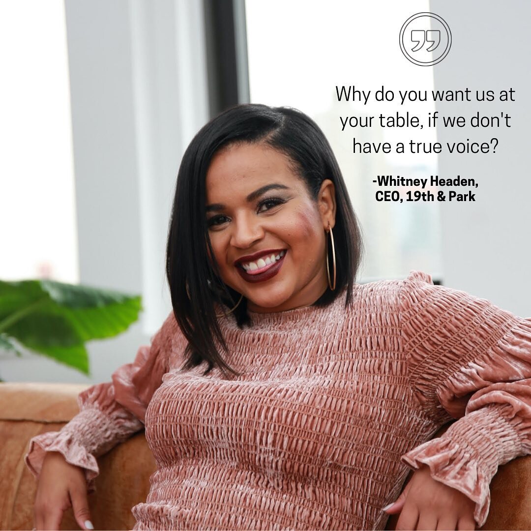 Diversity &ndash; and even inclusion &ndash;&nbsp;are only part of the equation. It's equity we need.⁣⁣
⁣⁣
Last chance to register for tomorrow's discussion with List members, 19th and Park CEO Whitney Headen and verb. Co-Founder Shannon Jones, about